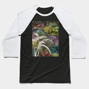 Palm Trees In Space Illustration Baseball T-Shirt